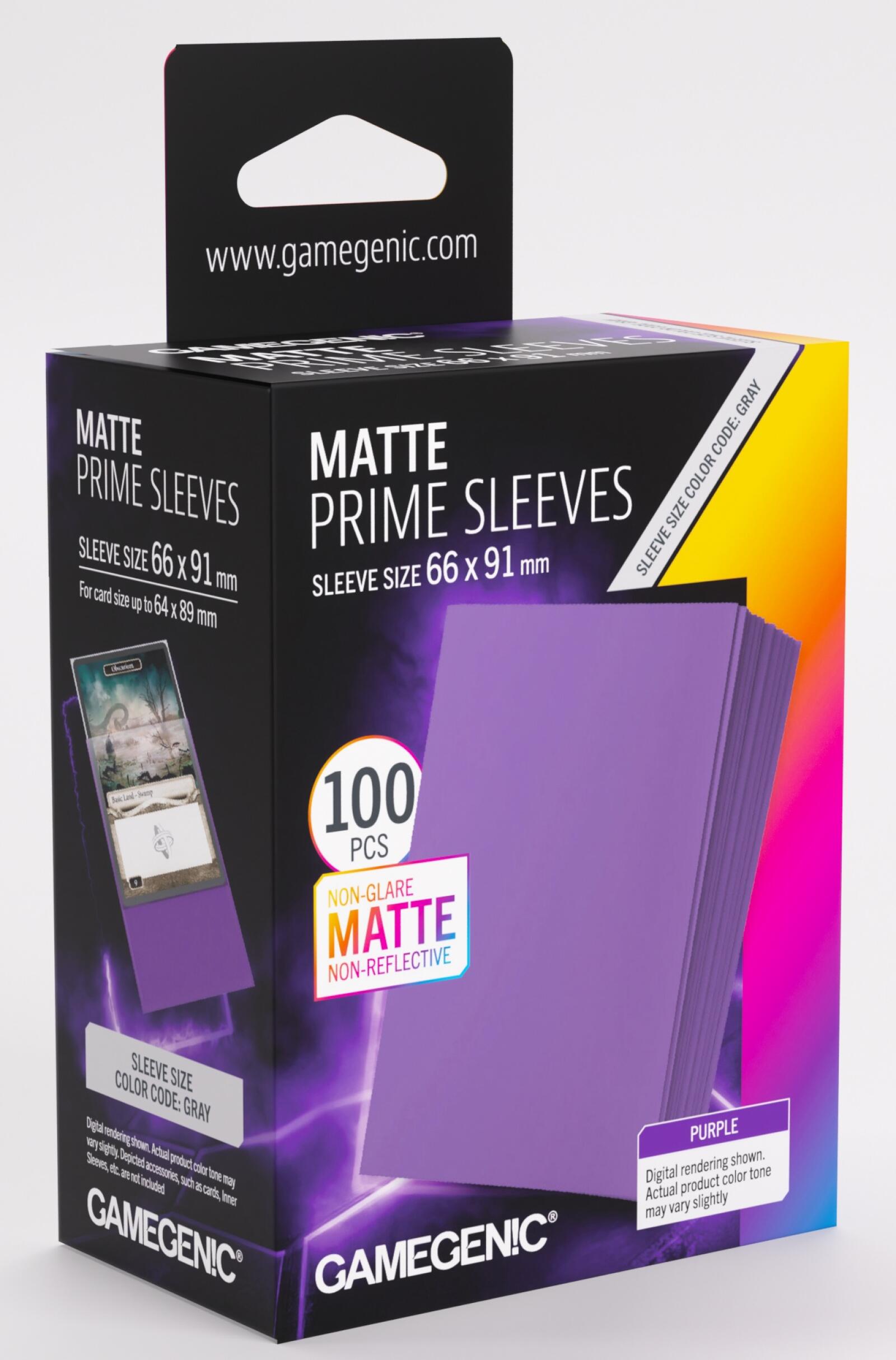 Gamegenic Matte Prime Card Sleeves - Purple (66mm x 91mm) (100 Sleeves Per Pack)